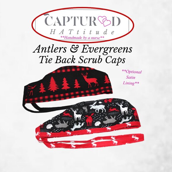 Mens Tie Back Scrub Cap Handmade - Hunters Paradise - Picture 1 of 8